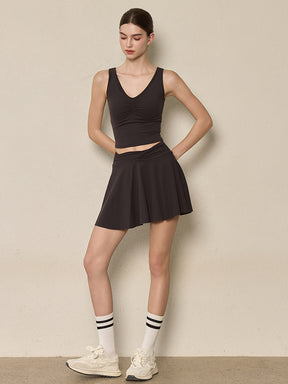 美背 Vネック 幅広ストラップ ヨガ タンクトップ