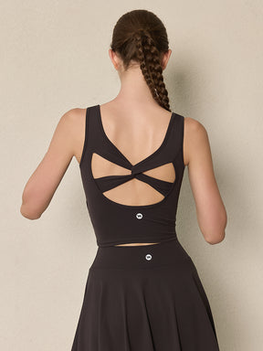 美背 Vネック 幅広ストラップ ヨガ タンクトップ