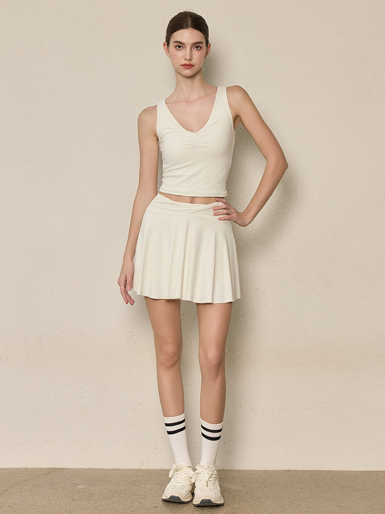 美背 Vネック 幅広ストラップ ヨガ タンクトップ