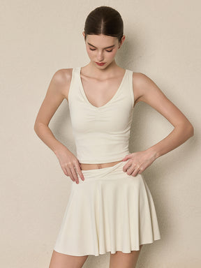 美背 Vネック 幅広ストラップ ヨガ タンクトップ