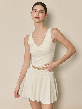 美背 Vネック 幅広ストラップ ヨガ タンクトップ