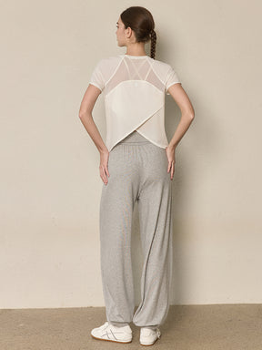 ハイウエスト ボタン付き ヨガ ハーレムパンツ