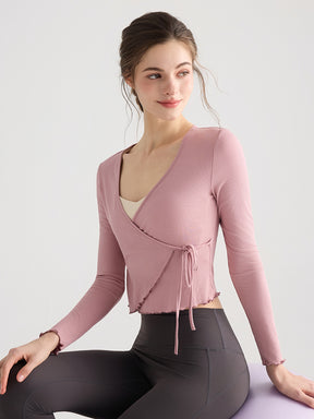 フリルカフス 速乾 羽織り ヨガトップ