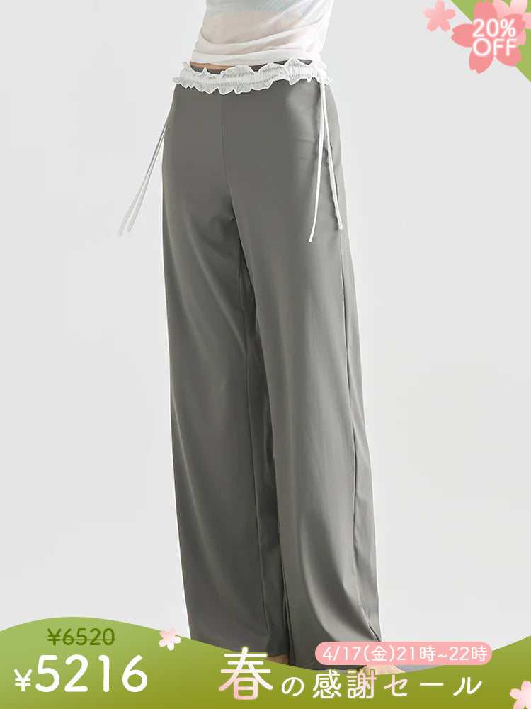 レース ワイトパンツ ヒップアップ