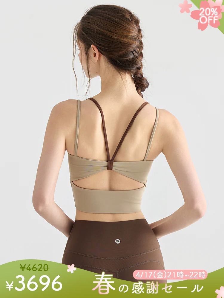 ダブルストラップ 配色 バックスタイル スポーツブラ