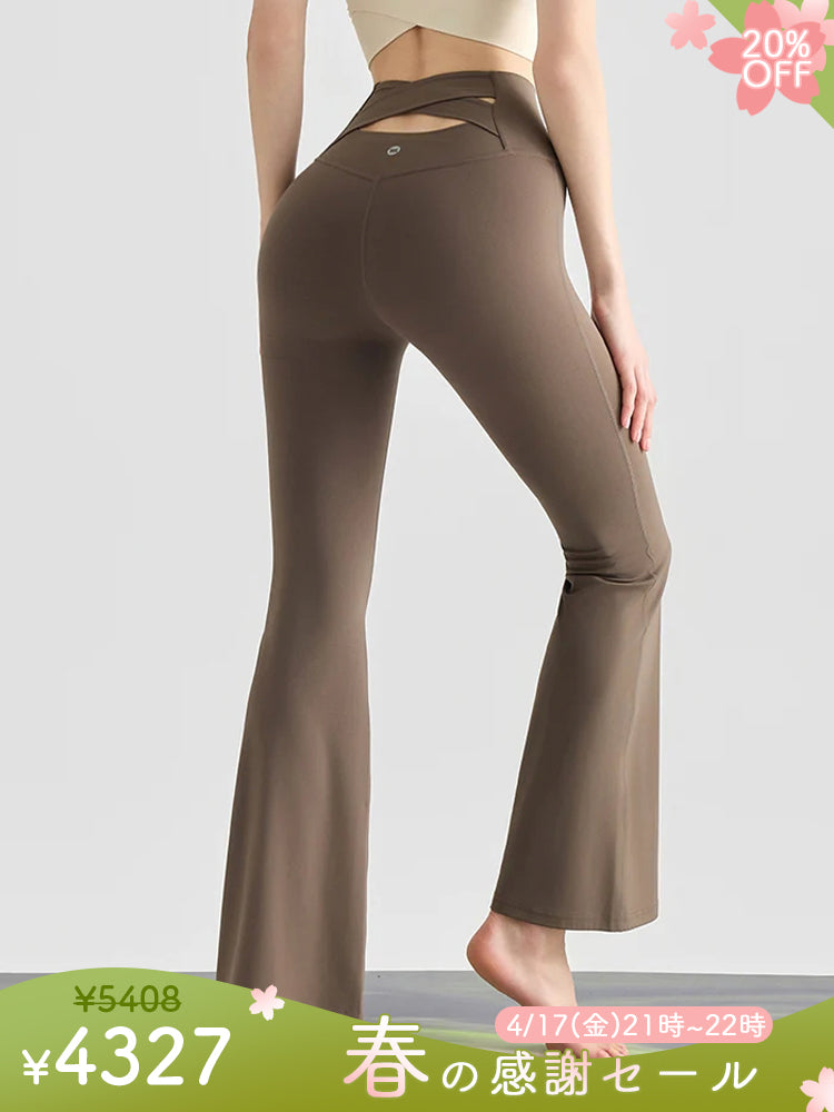 バック交差　フレアレギンス