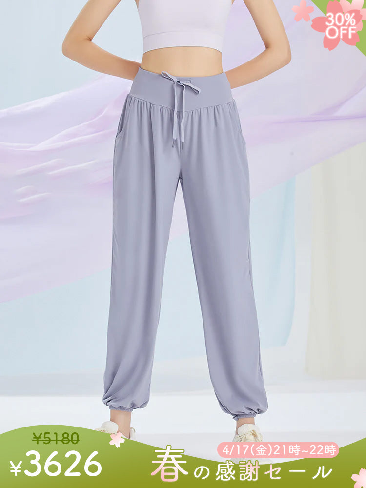 紐付き 冷感カジュアルパンツ