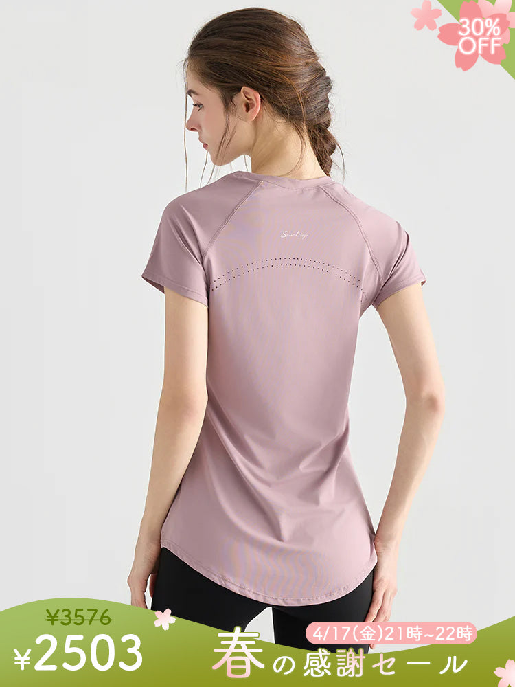 ロング丈 半袖シャツ 着痩せ