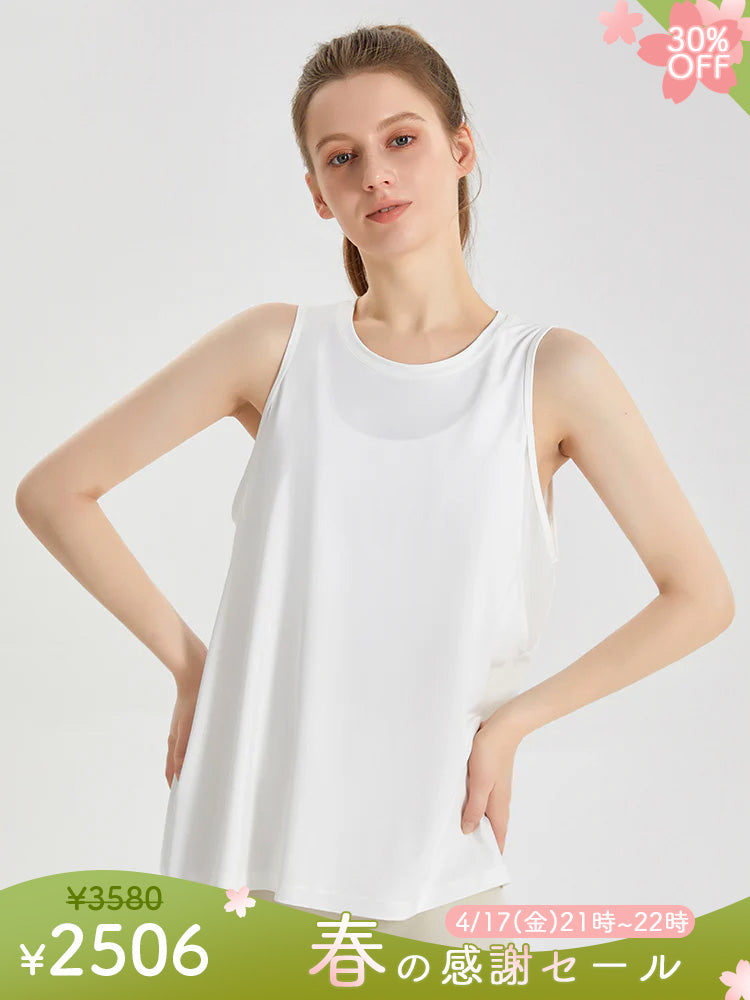 冷感 メッシュ切り替え uvカット ノースリーブ タンクトップ