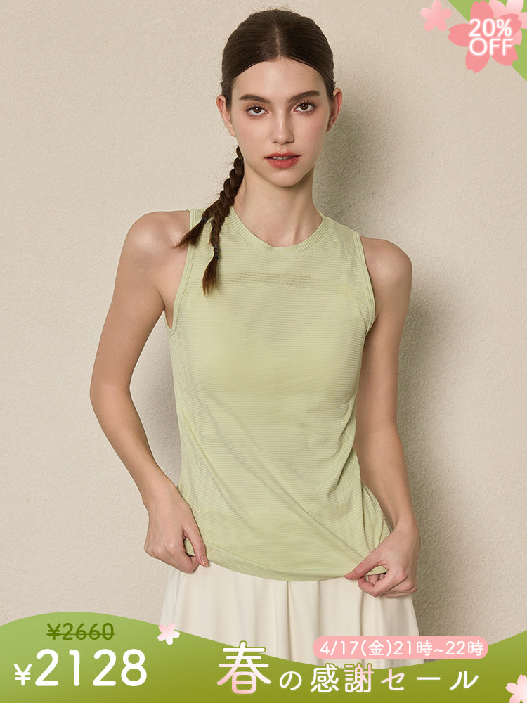 シームレス 軽量 速乾 ノースリーブ タンクトップ