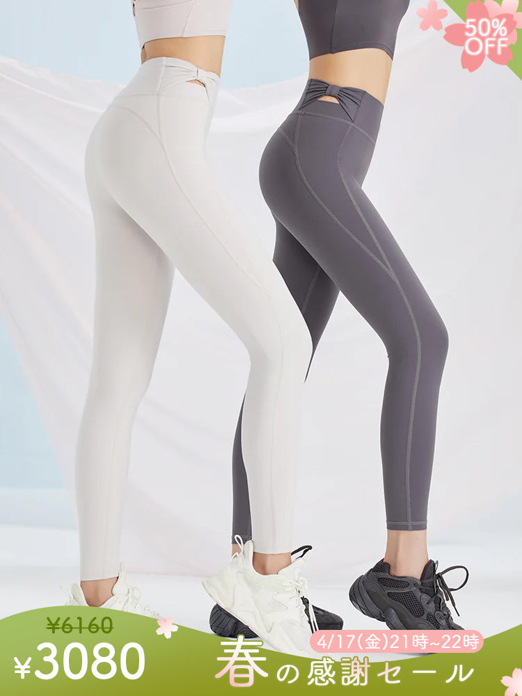 蝶結び ハイウエスト レギンス