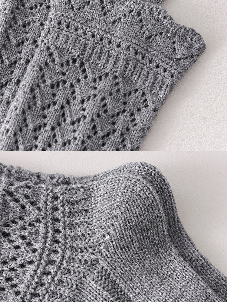 秋冬 ニット 透かし編みソックス