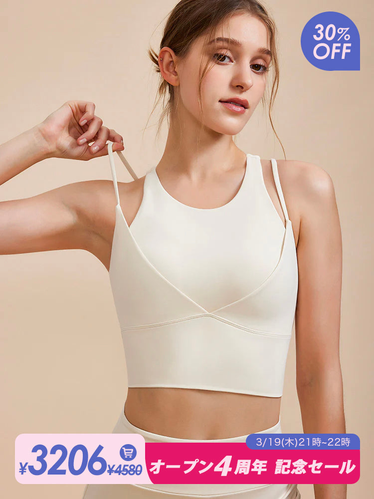 フェイクレヤードスポーツブラ 防振 ダブルストラップ