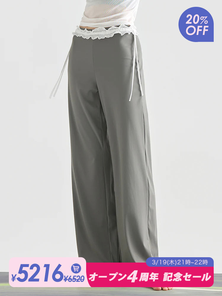 レース ワイトパンツ ヒップアップ