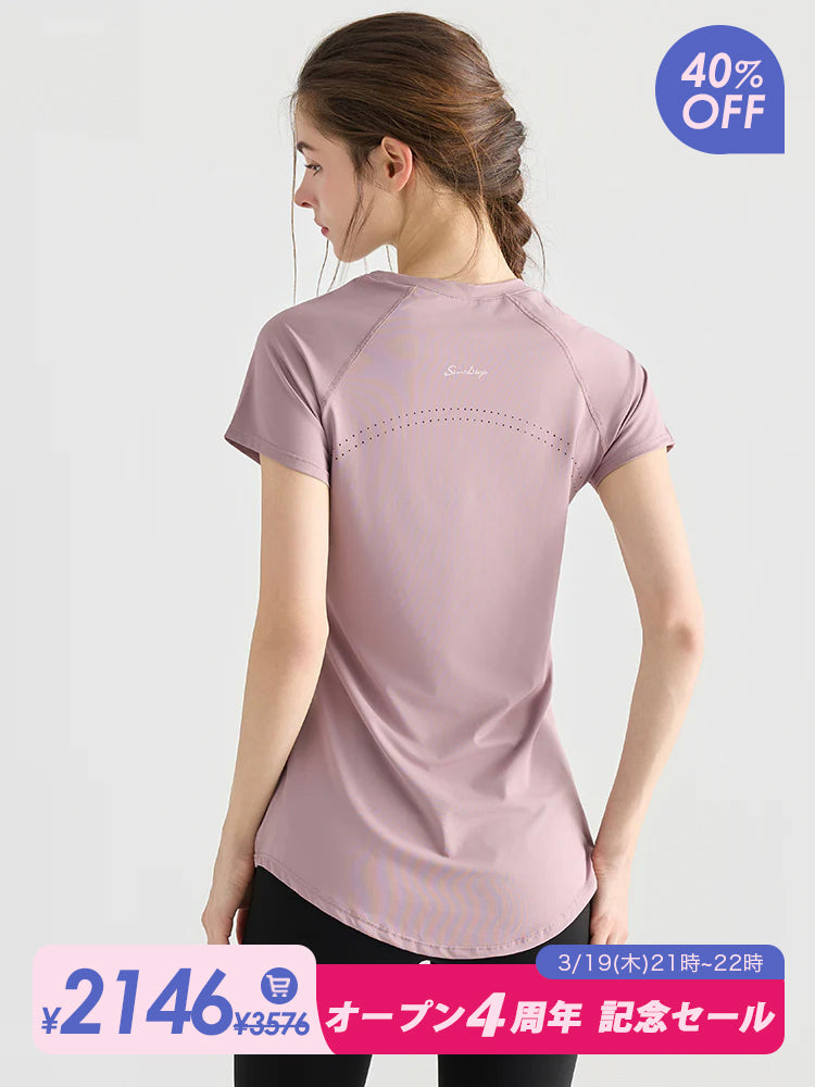 ロング丈 半袖シャツ 着痩せ