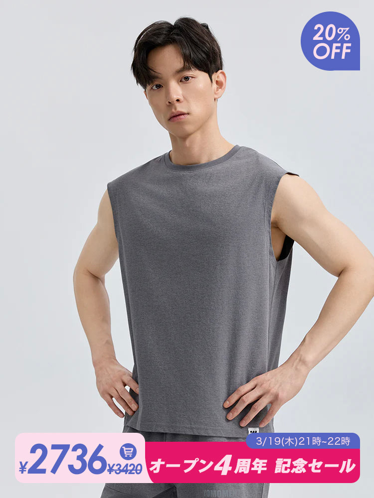 メンズ 吸汗速乾 マッスルフィット ノースリーブ