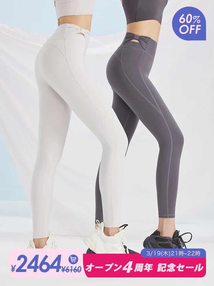 蝶結び ハイウエスト レギンス