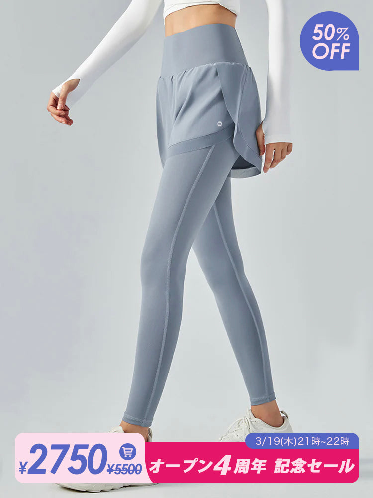 ショートパンツ付きレギンス