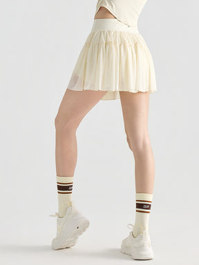 ハイウエスト プリーツ テニススカート インナー付き ポケット付き