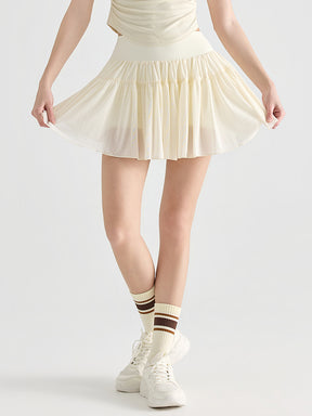 ハイウエスト プリーツ テニススカート インナー付き ポケット付き