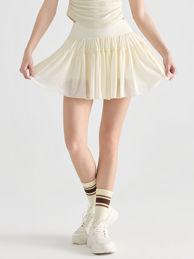 ハイウエスト プリーツ テニススカート インナー付き ポケット付き