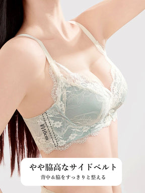 【ノンワイヤー盛れる】花柄総レース盛りブラ＆ショーツ