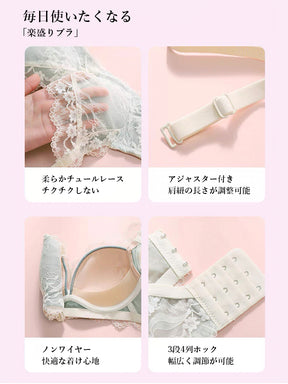 【ノンワイヤー盛れる】花柄総レース盛りブラ＆ショーツ