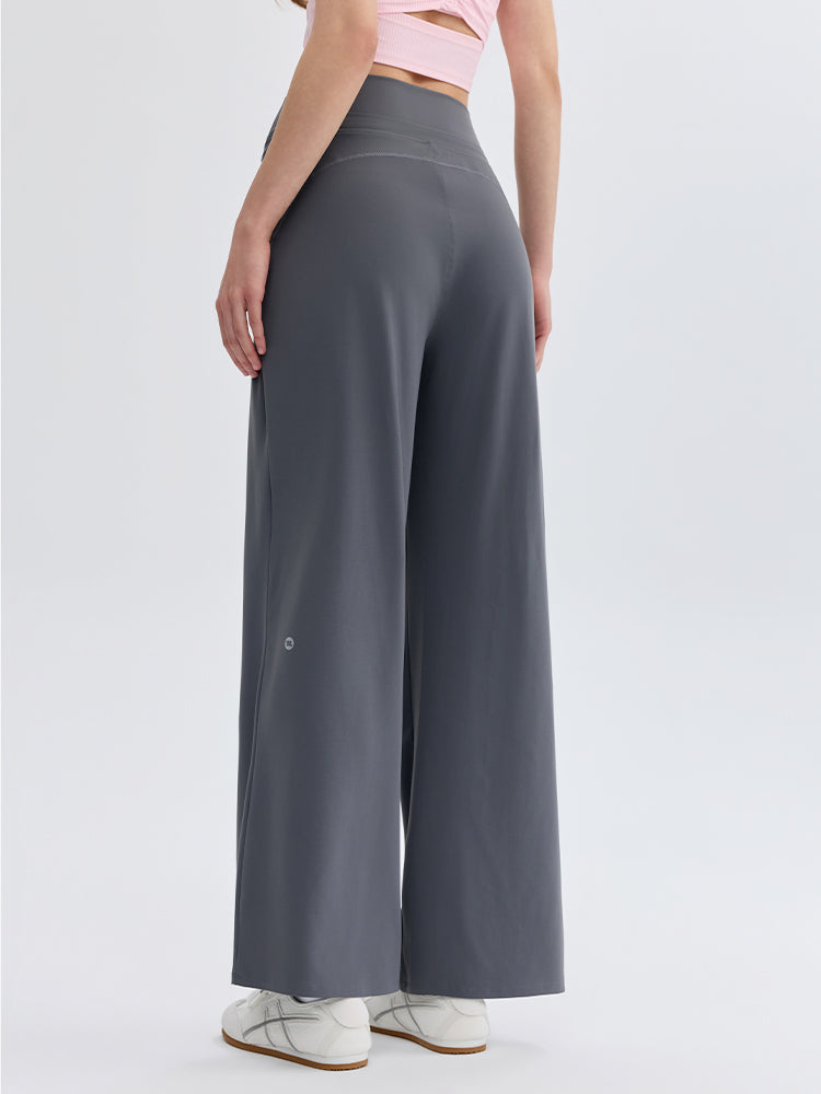ハイウェスト ストレート ワイドパンツ ヨガパンツ