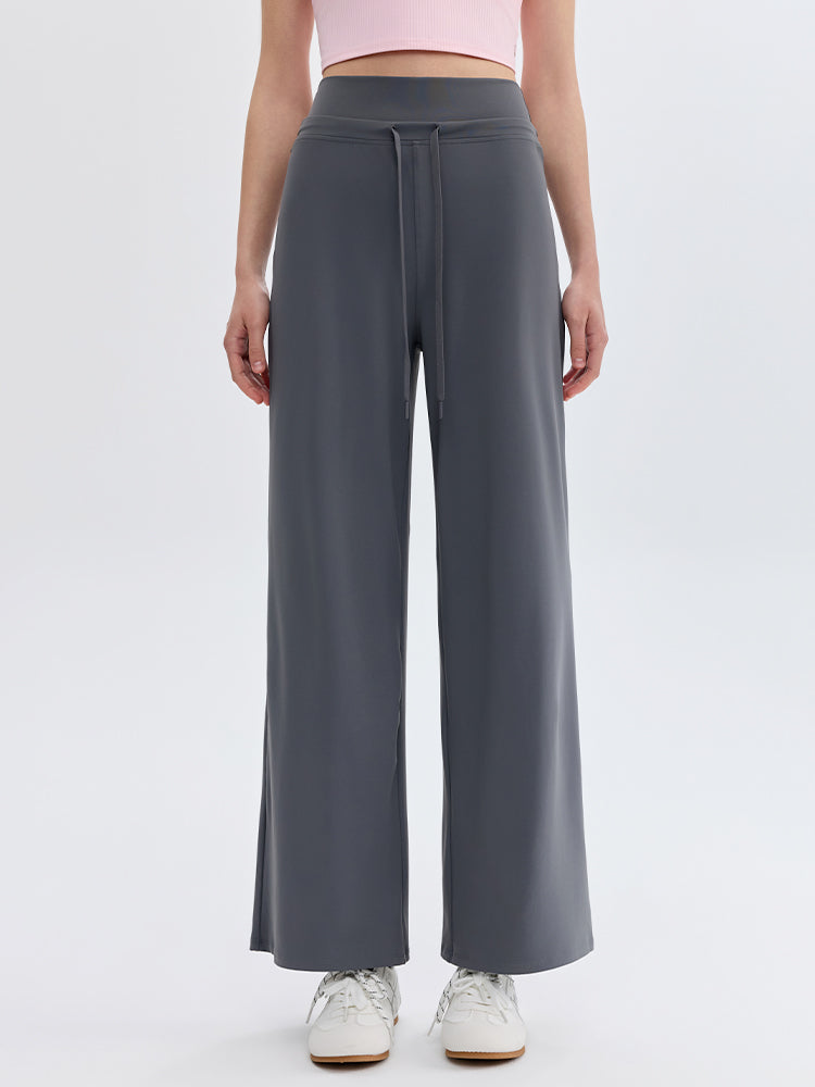 ハイウェスト ストレート ワイドパンツ ヨガパンツ