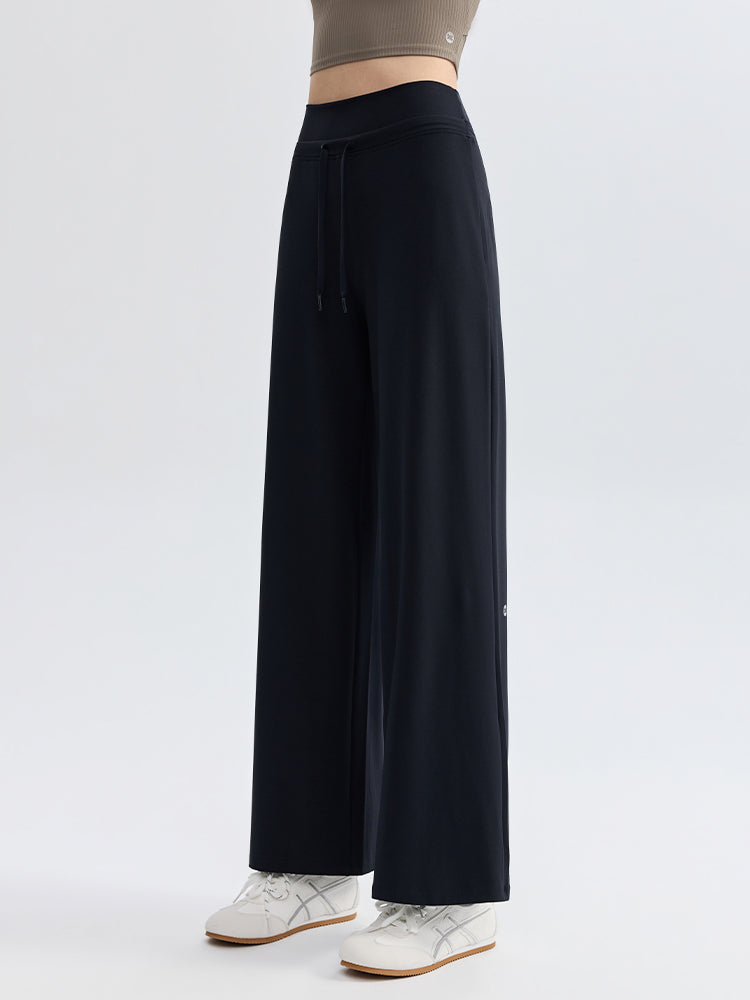 ハイウェスト ストレート ワイドパンツ ヨガパンツ