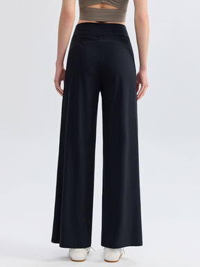 ハイウェスト ストレート ワイドパンツ ヨガパンツ