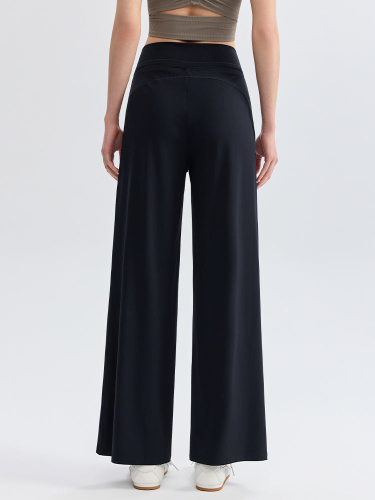 ハイウェスト ストレート ワイドパンツ ヨガパンツ