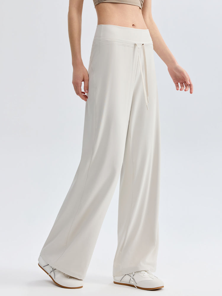 ハイウェスト ストレート ワイドパンツ ヨガパンツ