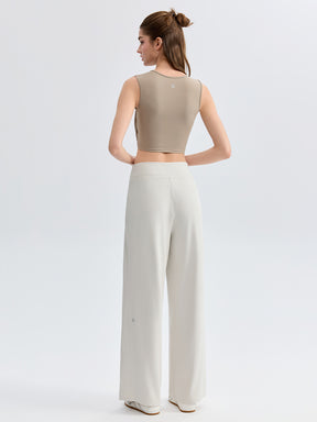 ハイウェスト ストレート ワイドパンツ ヨガパンツ