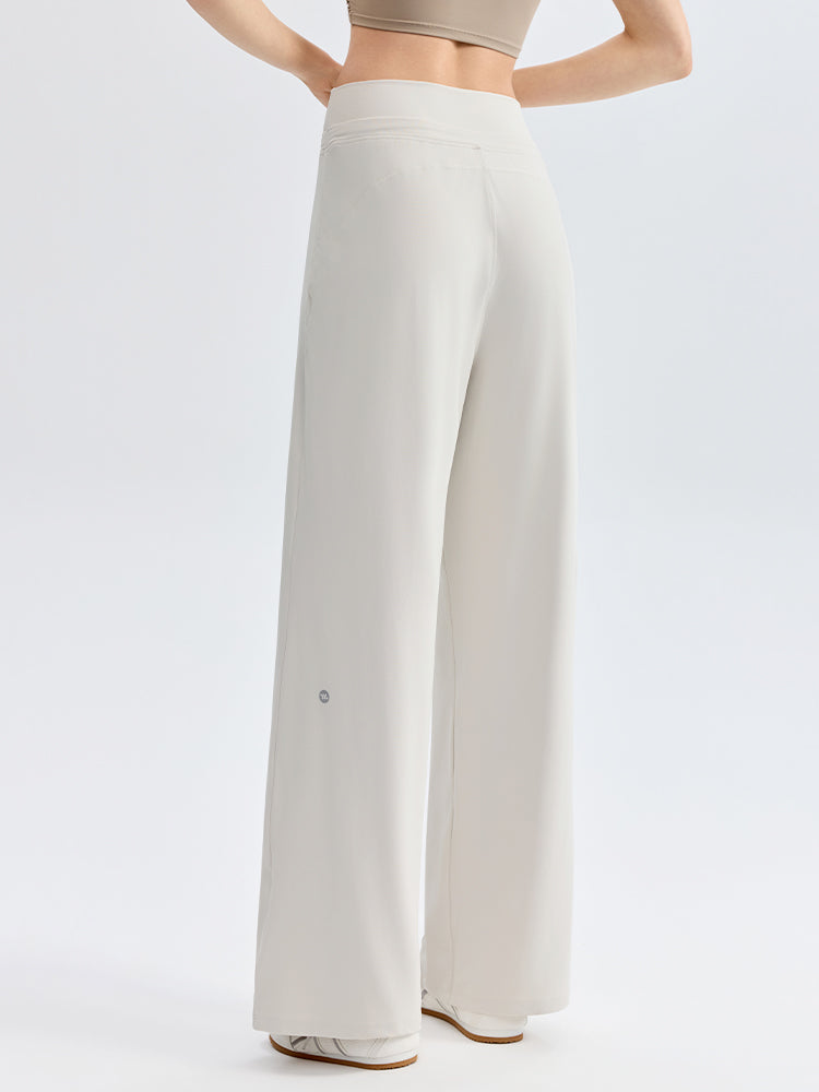 ハイウェスト ストレート ワイドパンツ ヨガパンツ