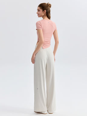 ハイウェスト ストレート ワイドパンツ ヨガパンツ