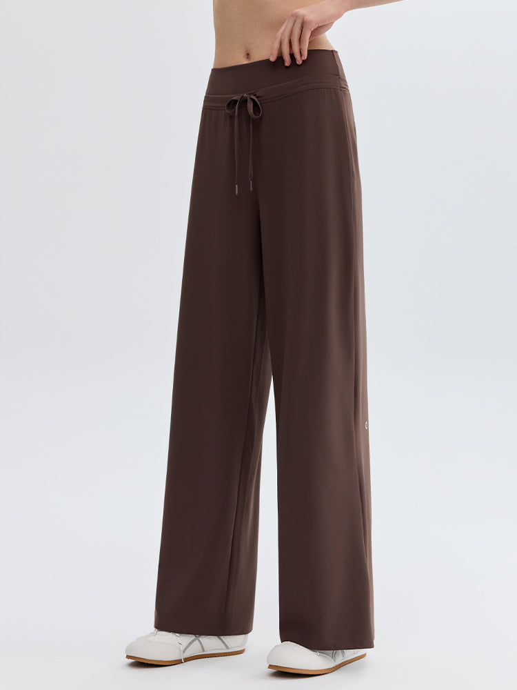 ハイウェスト ストレート ワイドパンツ ヨガパンツ