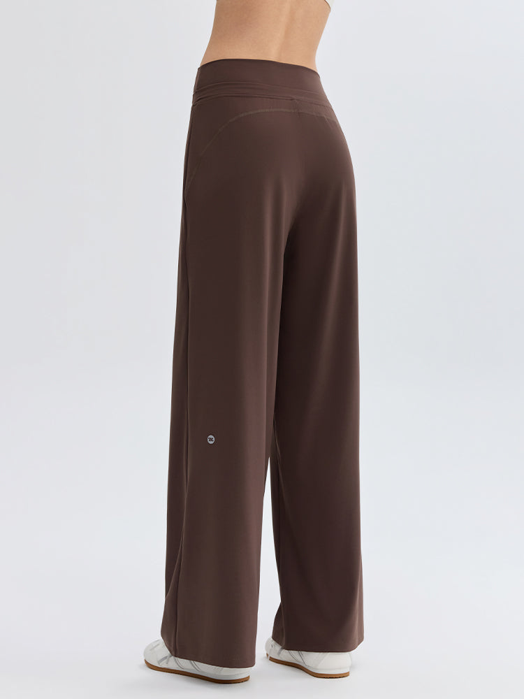 ハイウェスト ストレート ワイドパンツ ヨガパンツ