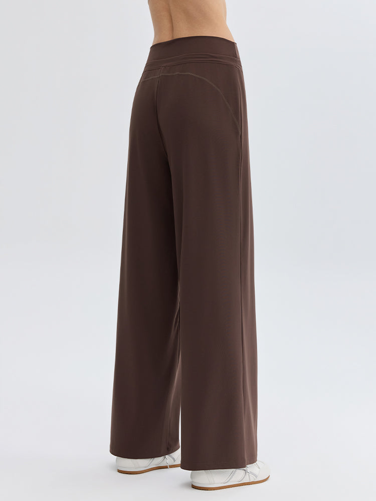 ハイウェスト ストレート ワイドパンツ ヨガパンツ