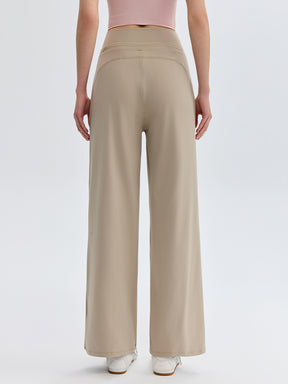 ハイウェスト ストレート ワイドパンツ ヨガパンツ