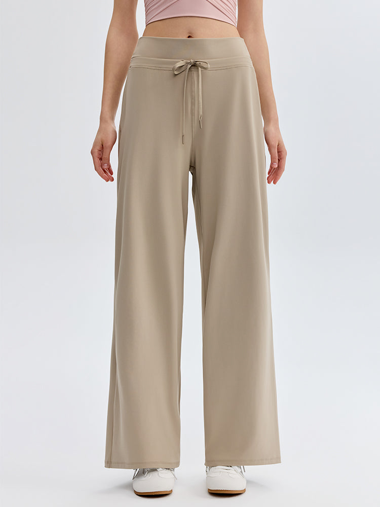 ハイウェスト ストレート ワイドパンツ ヨガパンツ