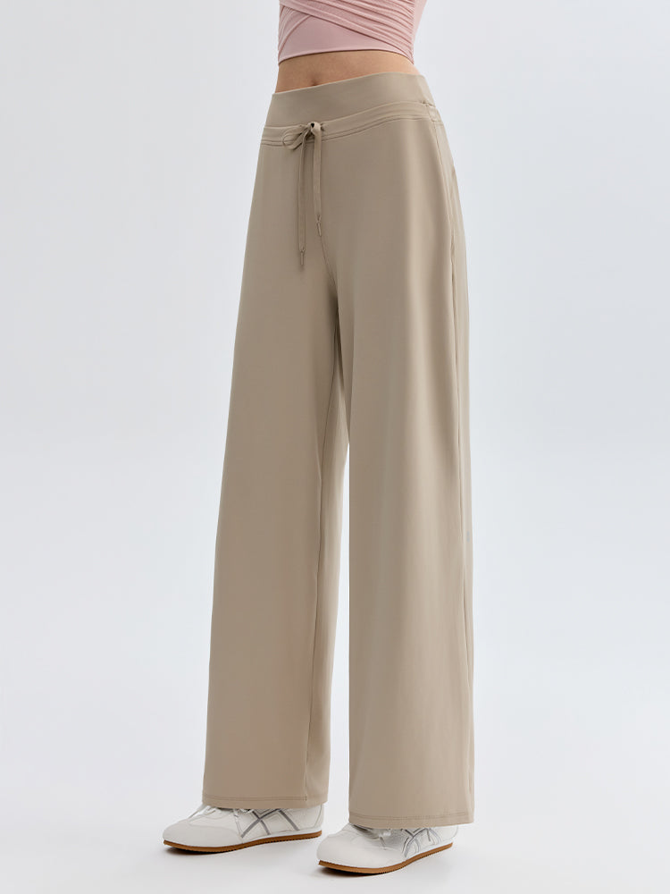 ハイウェスト ストレート ワイドパンツ ヨガパンツ