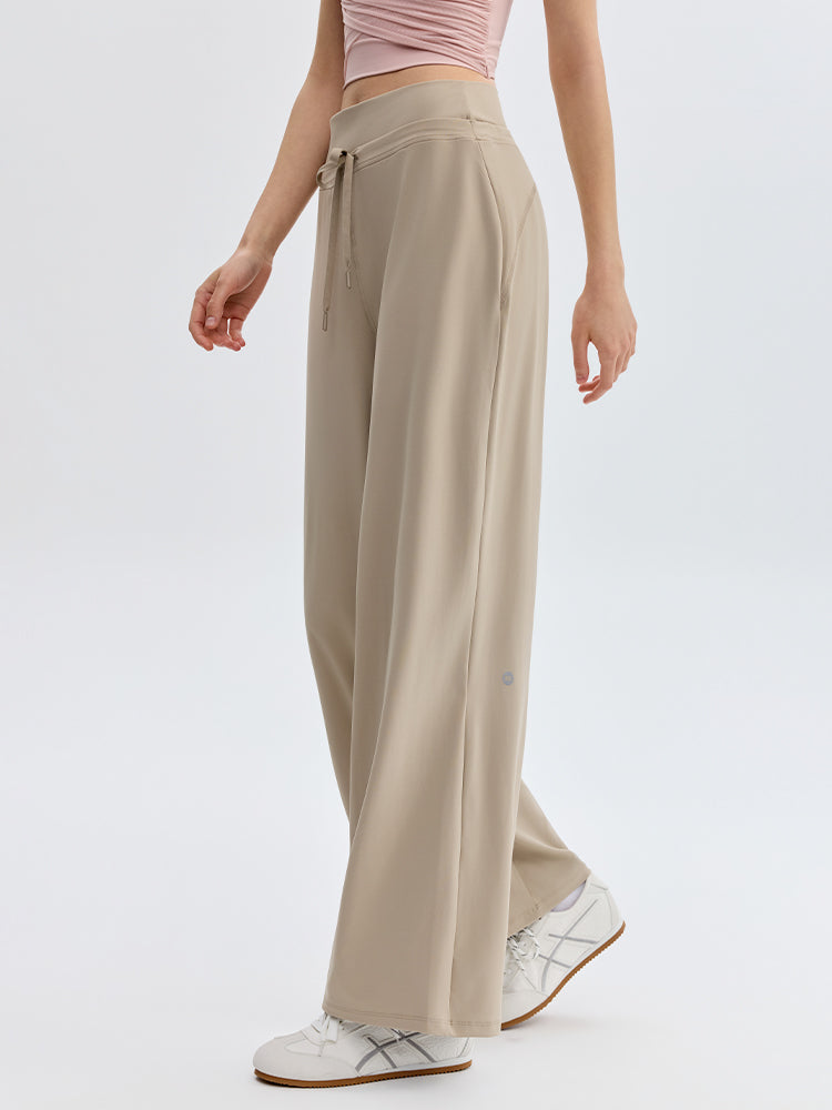 ハイウェスト ストレート ワイドパンツ ヨガパンツ