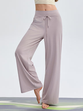 ハイウェスト ストレート ワイドパンツ ヨガパンツ