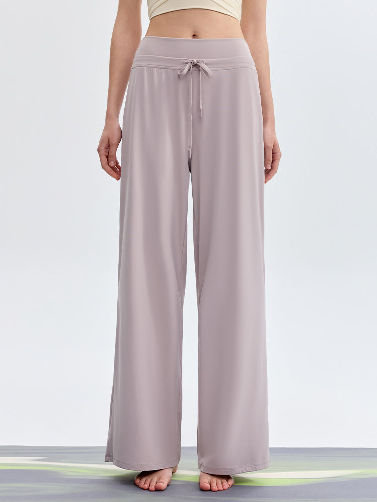 ハイウェスト ストレート ワイドパンツ ヨガパンツ