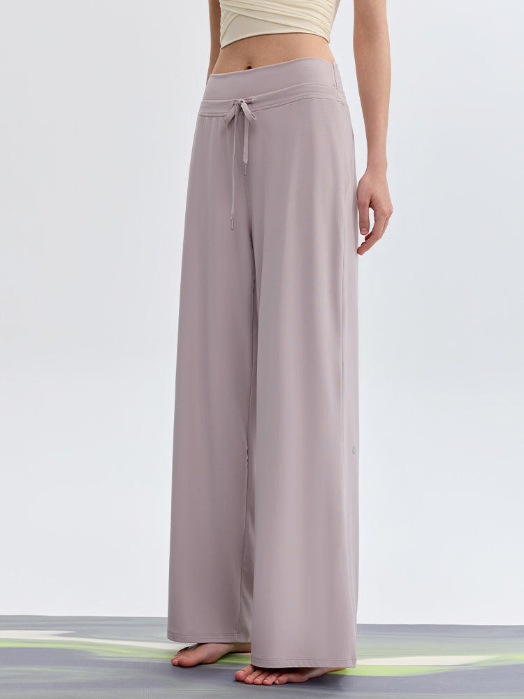 ハイウェスト ストレート ワイドパンツ ヨガパンツ