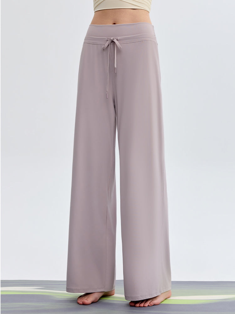 ハイウェスト ストレート ワイドパンツ ヨガパンツ