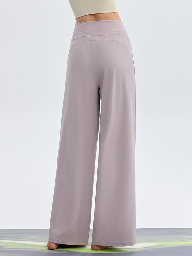 ハイウェスト ストレート ワイドパンツ ヨガパンツ