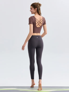 N66LYCRA®素材 美尻 マルチポケット付き 9分丈 レギンス