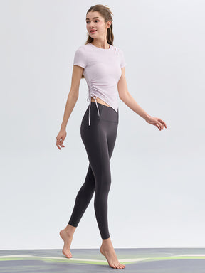 7A抗菌 通気性 アシンメトリー スリット入り 半袖